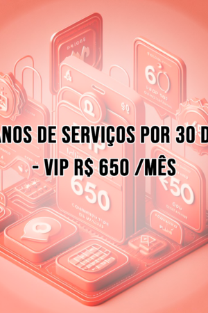 PLANOS DE SERVIÇOS POR 30 DIAS - VIP R$ 650 /MÊS