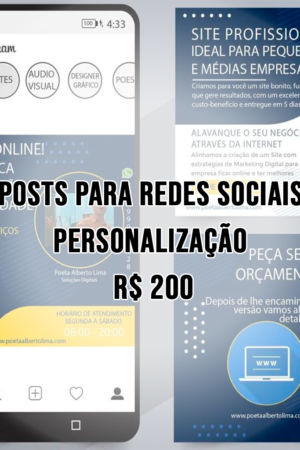 9 posts para resdes sociais e personalização - R$200
